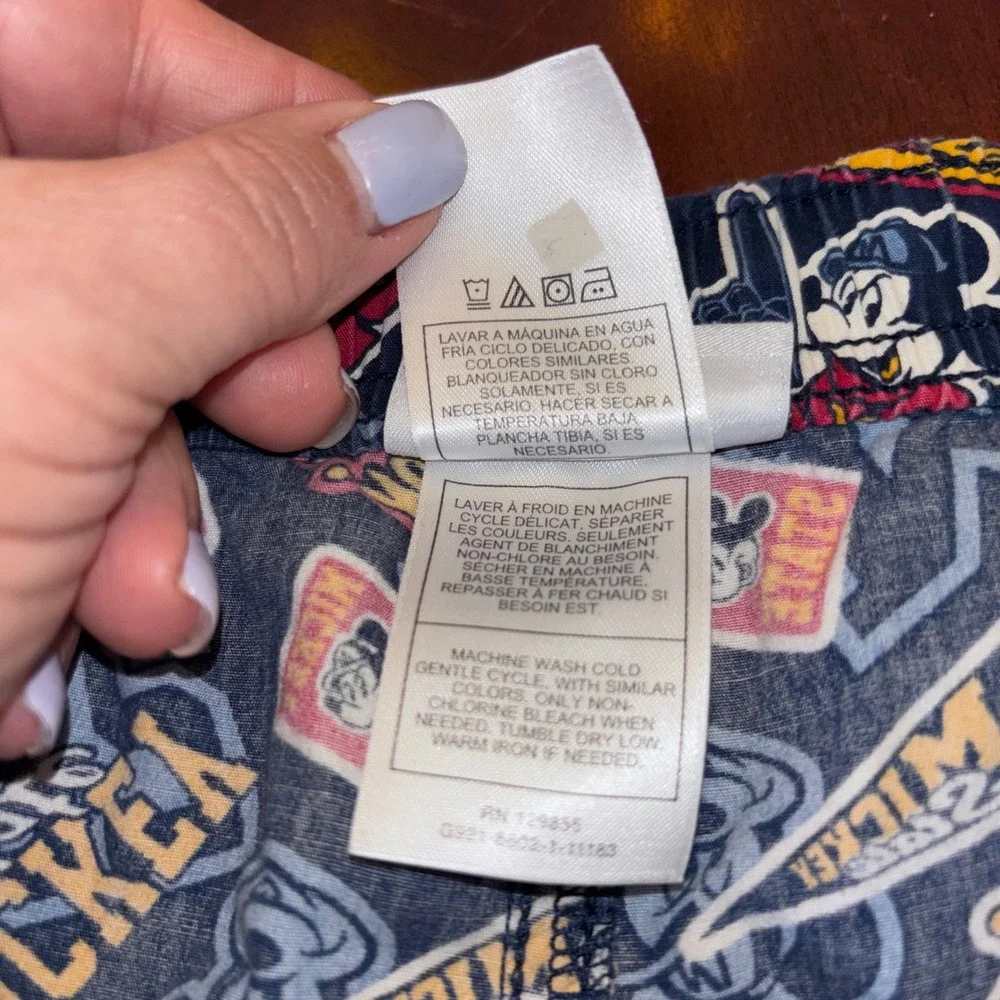 Disney Parks | Mens XL Mickey State Collegiate Pajama Pants | Navy Blue‎ Cotton